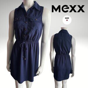Mexx Sleeveless Shirt Dress (Navy Blue) – Size Medium